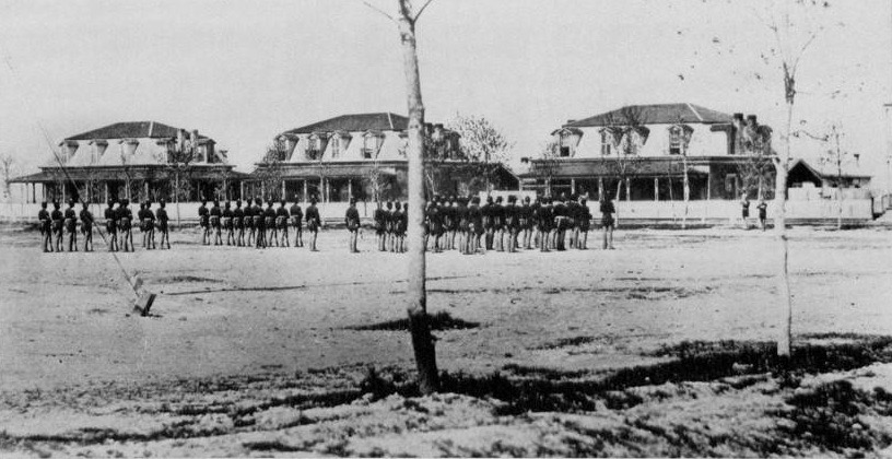 Members of the 7th Infantry at Fort Laramie in 1885 (American Heritage Center Collections)