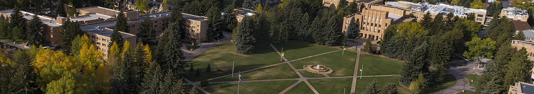 Aerial view of campus and Prexys Pasture