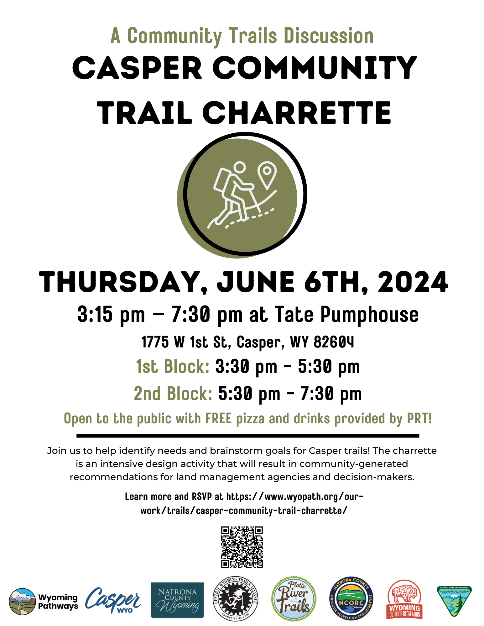 A flyer for the casper community trail charrette