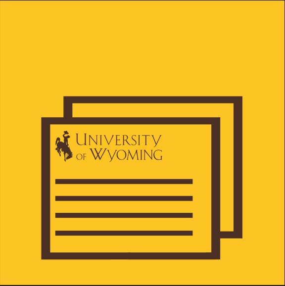 icon of papers with University of Wyoming logo on them