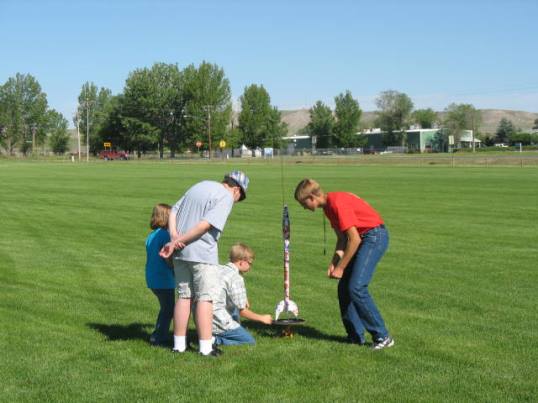 youth competing in Rocket Launch