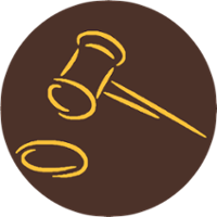 clipart brown and gold gavel