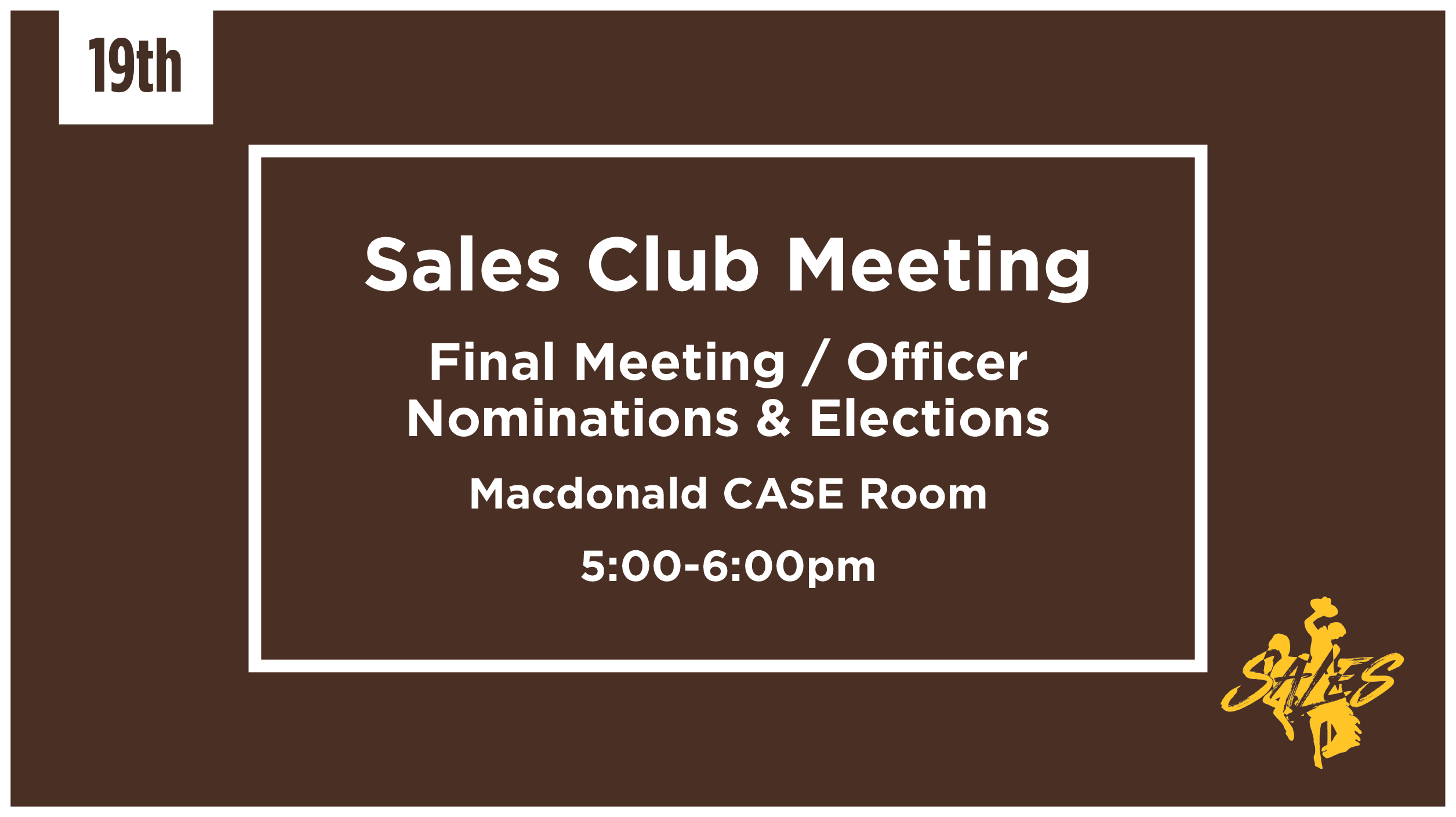 Sales Club Meeting April 19