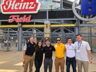 Students outside of Heinz Field