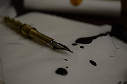 ink dripping from pen