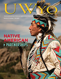 magazine cover for issue 21-1, man in Native American regalia
