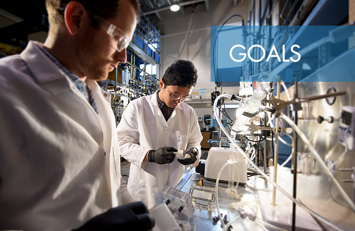Goals with researchers studying water in lab