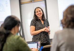 Faculty member teaching a class