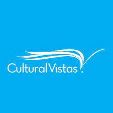 culturalvistas.com logo - light blue and white