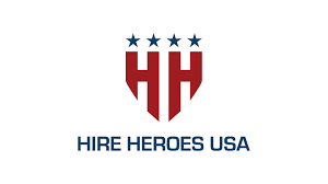 hireheroesusa.com logo - red, white and blue