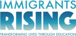 immigrantsrising.com logo - teal and blue