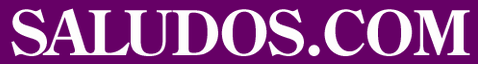 saludos.com logo - purple and white
