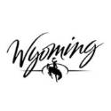 State of Wyomning Logo - the word Wyoming in cursive with black font.
