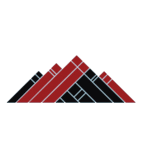 Wyoming School Board Association Logo of mountians in black and red.