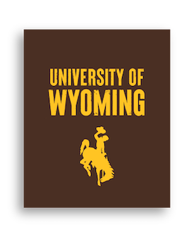 The cover of the brochure - read University of Wyoming on a brown background