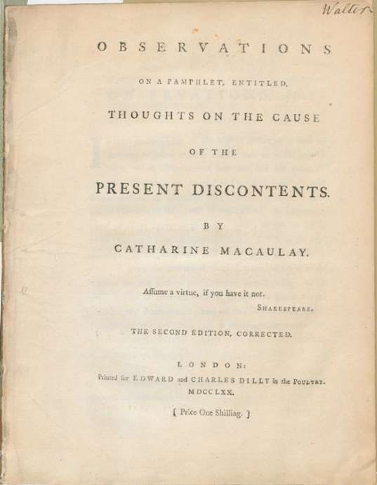Observations on a Pamphlet Title Page