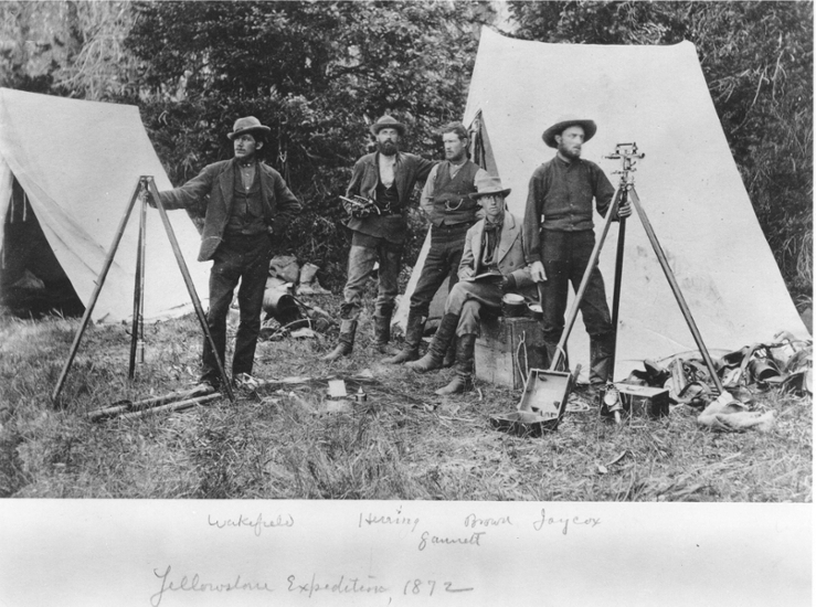 Hayden Party on the Yellowstone Expedition, 1872. American Heritage Center, University of Wyoming, Photofile: Hayden Party.