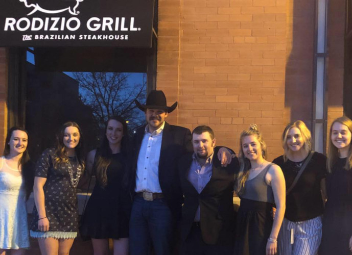 UW Food Science Club members stand out front of Rodizio Grill in Fort Collins, CO.
