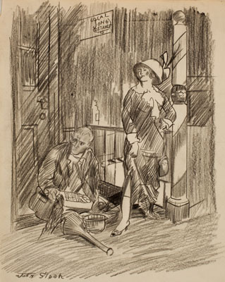 Girl and Beggar by John Sloan 