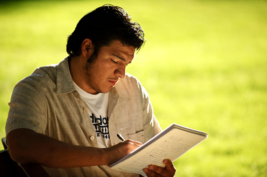 Student reading