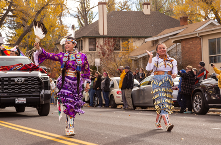 Native American Students at Homecoming Parade