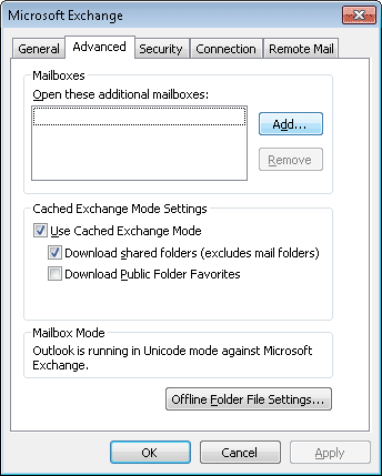 Microsoft Exchange Server window