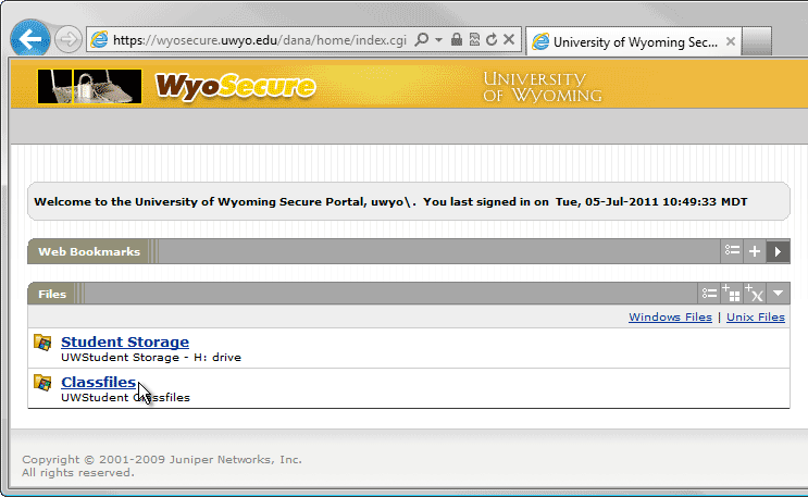 WyoSecure website