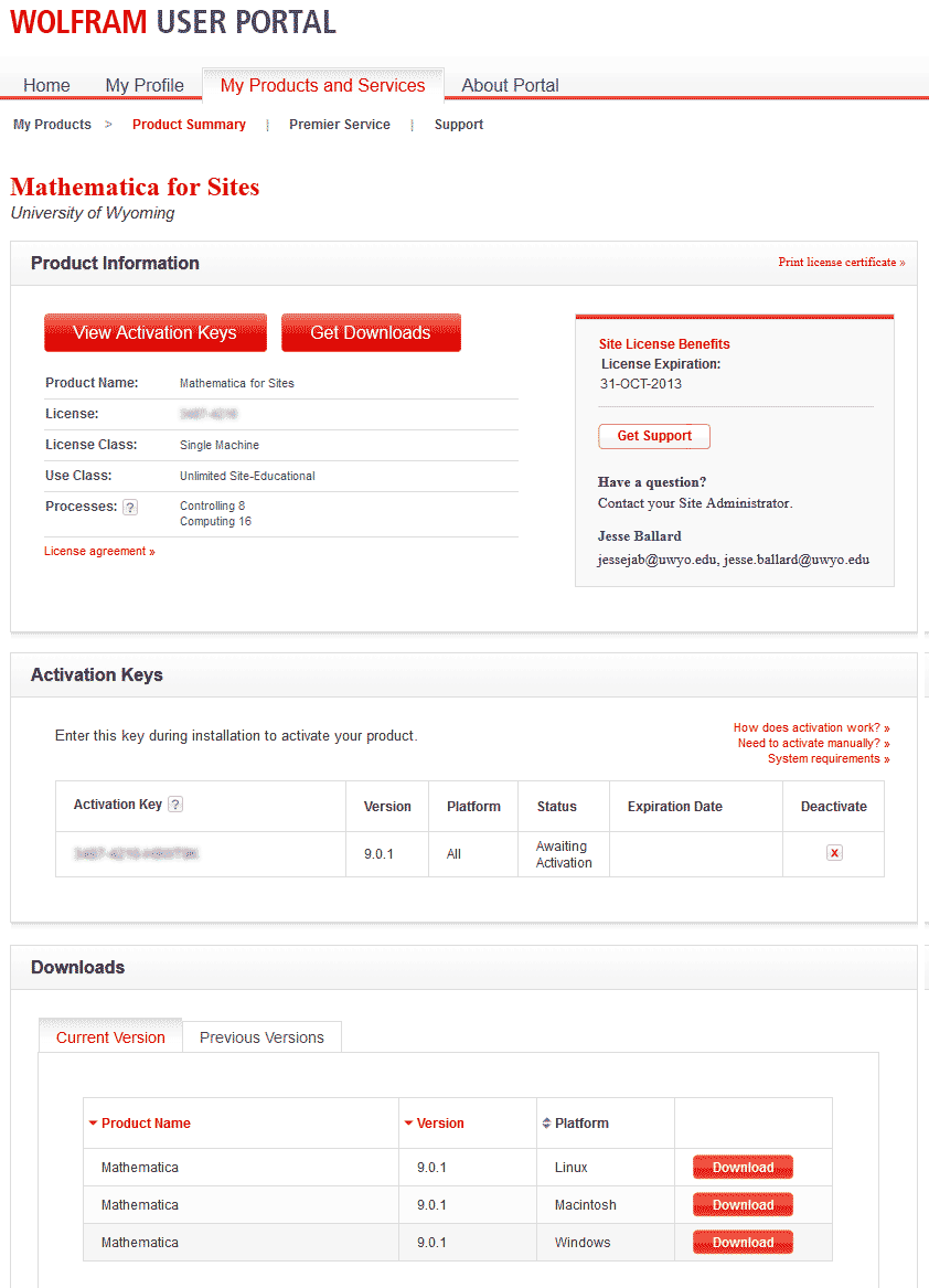 mathematica activation key not eligible for renewal