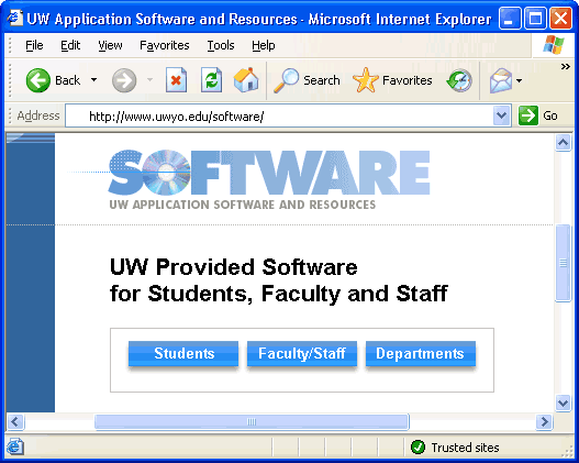 UW Application Software window