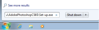 Search programs and files window