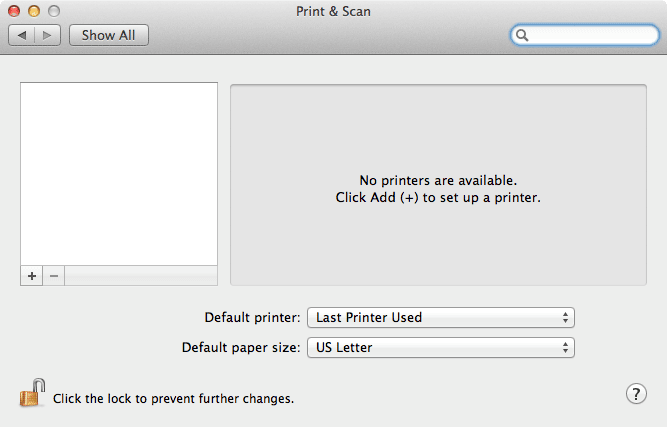 Print & Scan window