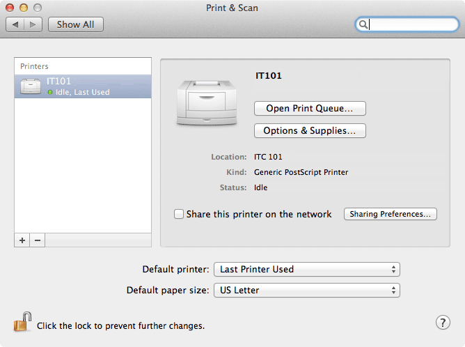Print & Scan window