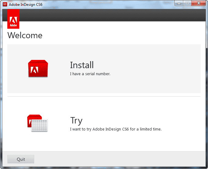 Adobe Photoshop Welcome window