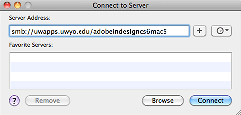 Connect to Server window