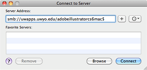Connect to Server window