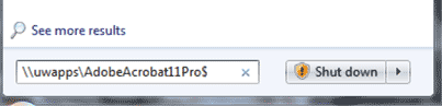 Search Programs and Files box