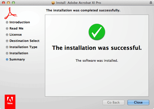 Install Adobe Acrobat XI Pro window