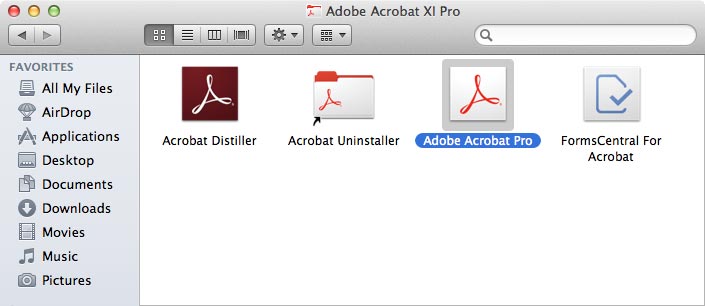 Adobe Acrobat XI Pro window