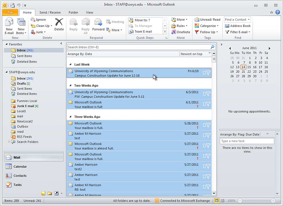 Outlook Web Access Web page