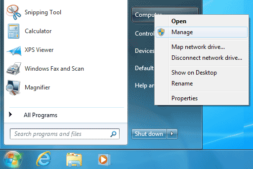 Computer Management window