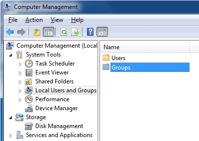 Computer Management window