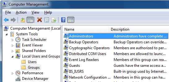 Computer Management window