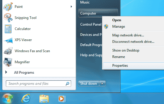 Start window