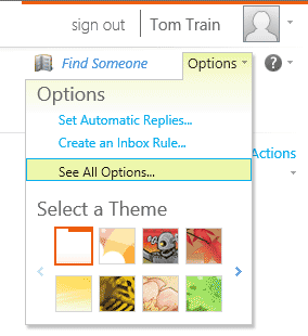 Mail menu