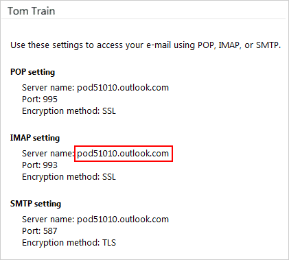 Mail Accounts window