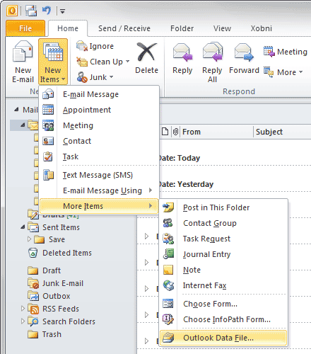 How To Point Outlook To A Pst File