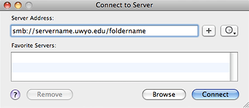Connect to Server window
