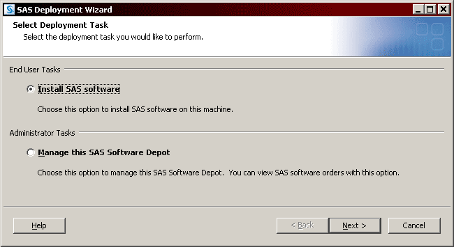 Select Deployment Task window