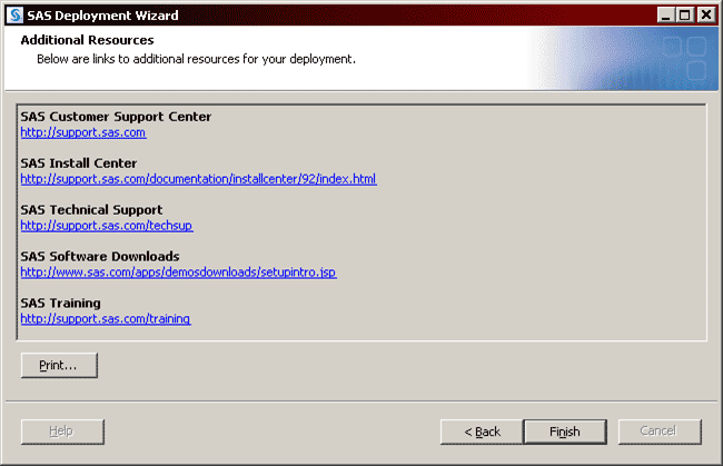 Additional Resources window