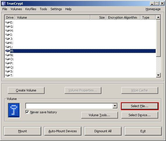 TrueCrypt GUI
